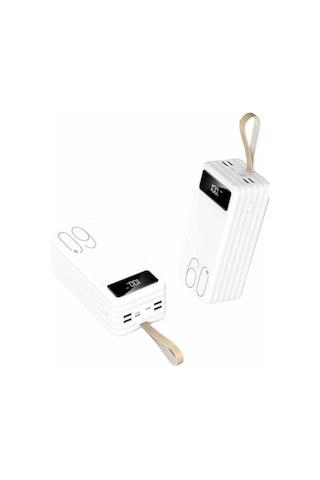 Powerbank 60.000 Mah Taşınabilir Şarj Hızlı El Fenerli Dijital Göstergeli Altın