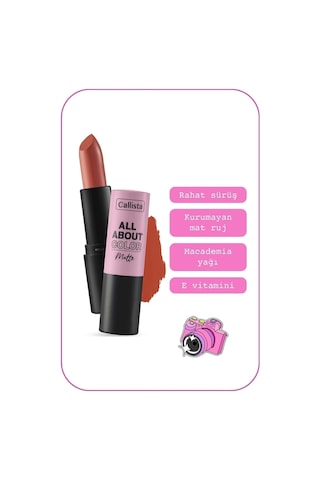 Callista All About Color Matte Lipstick Nemlendirici Mat Ruj - 502 My Empire - Turuncu