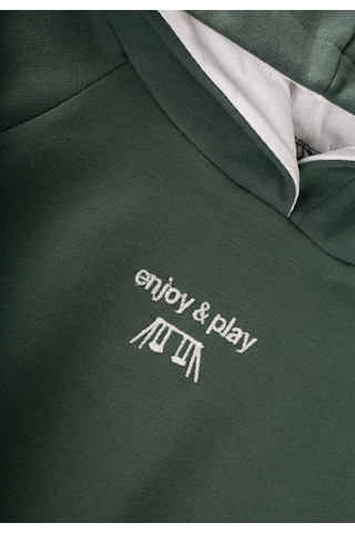 Cigit Kapşonlu Sweatshirt Takım 1-5 Yaş Haki Yeşil Haki Yeşil