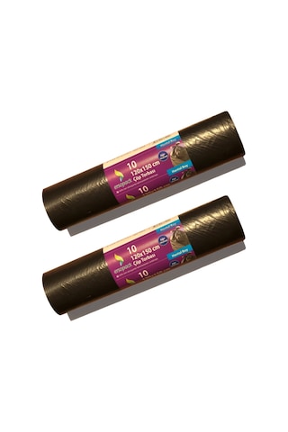 Ersopack Endüstriyel Hantal Boy Çöp Torbası Siyah 2 x 10'lu 120 x 150 CM