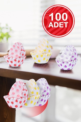 Mithra Life 100 Lü Renkli Muffin Cupcake Kâğıdı Mıt1137 Çok Renkli