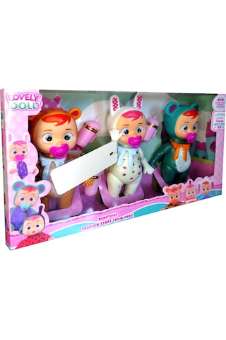 Ethem Oyuncak Lovely Doll Ağlayan Bebekler 3'lü Set 8268b