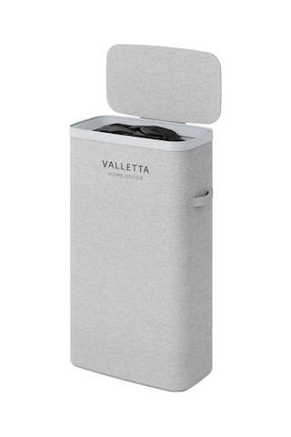 Paloma 40l Tek Yıkanabilir Bölmeli Katlanabilir Kumaş Kirli Çamaşır Sepeti Light Gray