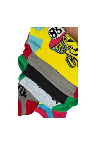 6'lı Mix Desen Dikişsiz Penye Erkek Çocuk Patik Çorap Çok Renkli