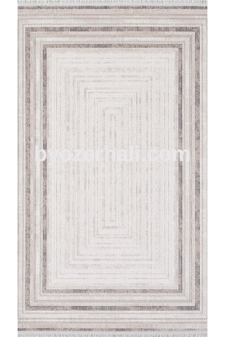 By Özer Halı Krem Renk Bej Bordürlü Modern Stil Artemis Halı Romantik 02432a Salon Halısı Çok Renkli