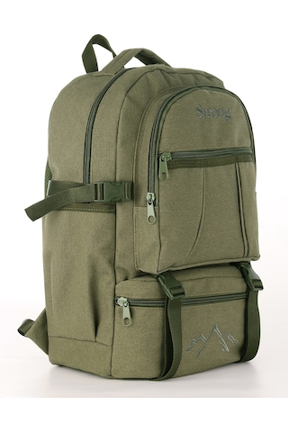 Sr-03 Unisex Kanvas Kumaş Laptop Bölmeli Outdoor Sırt Çantası Dağcı Sırt Çantası Escp01 Haki
