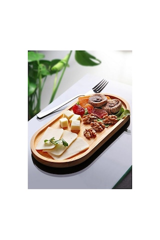 Bambu Sunum Tabağı & Yağdanlık Altı Tabağı 26 Cm Sarı