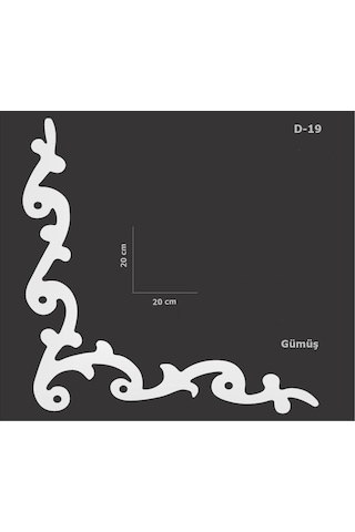 Dekoratif Aynalı Pleksi Mobilya Dolap Süsü 20 X 20 Cm D-19