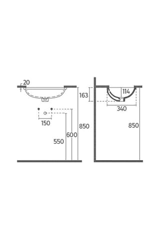 Isvea Soluzione Tezgah Altı Lavabo 45 CM