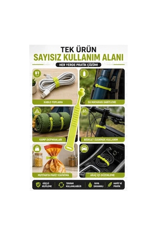 Çok Amaçlı Silikon Sabitleme Bağı Tekrar Kullanılabilir Esnek Kablo Düzenleyici Ve Eşya Sabitleme