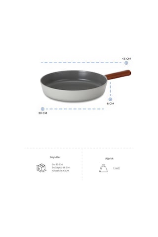 Neoflam Fika Gri Alüminyum Tava - 30 Cm