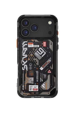 Apple Uyumlu iPhone 17 Pro Kılıf Desenli Airbag Tasarımlı Skinarma Spectra Kapak Siyah Siyah