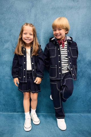 Defacto Erkek Bebek Kapüşonlu Düğmeli Jean Ceket F6269a525aube364 Mavi