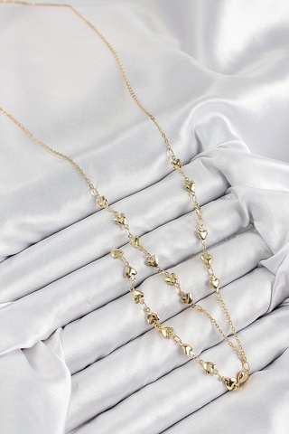 Pirinç Zirkon Taşlı Kalp Model Gold Renk Y Kolye - Tj-bko10457 Çok Renkli