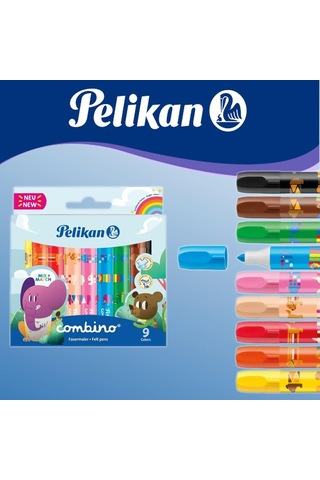 Pelikan Keçeli Kalem Combino Super Jumbo 9 Renk Keçeli Kalem