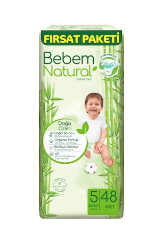 Bebem Natural Bebek Bezi 5 Numara Junior Mega Fırsat Paketi 240 Adet