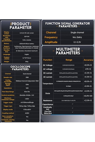 Mufunye Fnırsı 2c23t El Tipi Dijital Osiloskop Multimetre + Fonksiyon Sinyal Jeneratörü En Son 3'ü