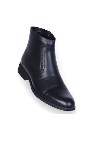 Burç 02621 Siyah Erkek Deri Bot Siyah