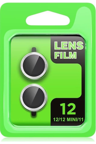 Apple iPhone Uyumlu, 11 Raze Metal Kamera Lens - Siyah