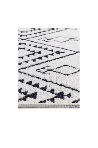 İskandinav Kilim Yıkanabilir Kadife Tuşeli Pamuk Dokuma Yolluk Kaymaz Tabanlı Halı Beyaz