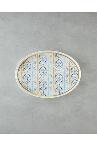English Home Golden Harmony Pp Kaydırmaz Tepsi 42x30 Cm Lacivert Gold Lacivert Gold