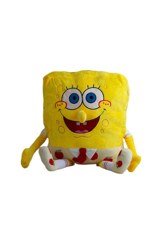 İthal Kumaş Renkli 3 Boyutlu Sünger Bob Figür Peluş Oyuncak Çeşitleri Uyku & Oyun Arkadaşı Dev 70 Cm 001
