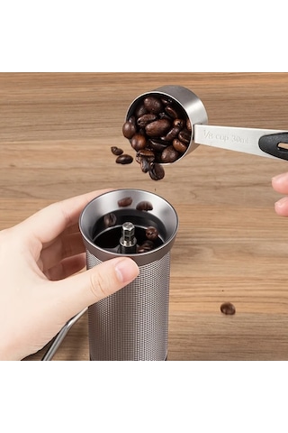 Honeybeeshop 4 Adet Manuel Kahve Cekirdegi Ogutucu Seti Simli Paslanmaz Celik Ogutucu Temizleme Fircasi Hediye Kutusu Ev Ofis Icin Ideal Hediye