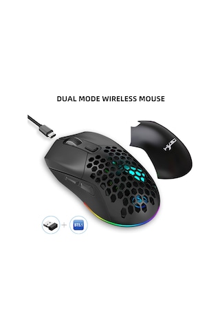 Samdoo Hafif Kablosuz Oyun Faresi - 4800dpı, Rgb Aydınlatma, Şarj Edilebilir, Çift Kapaklı Tasarım Diğer