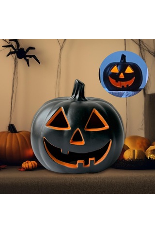 Homyl Cadılar Bayramı Balkabağı Işıklı Dekoratif Heykelcik 21x19x23 Cm