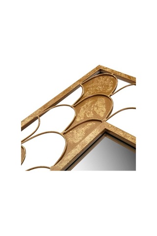 Vitale Yaldızlı Duvar Aynası 80 Cm Ak.Ga0020 Altın - Beyaz