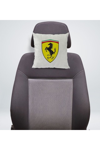 Bk Gift Ferrari Tasarımlı Kare Araç Koltuk Yastığı-1