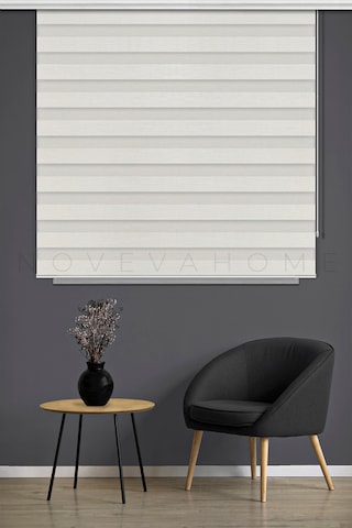 Bambu Zebra Stor Perde 1001 Ekru Ofis Mutfak Balkon Çocuk Odası Yatak Odası Modern Salon Perdesi Lüx Ekru