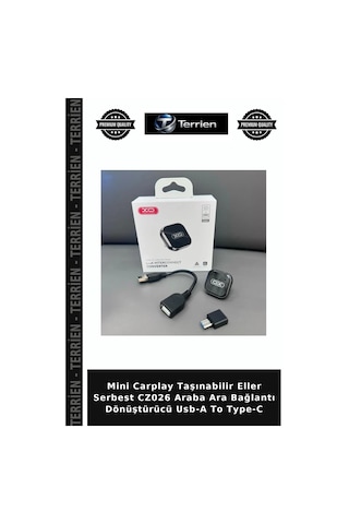 Mini Carplay Taşınabilir Eller Serbest Cz026 Araba Ara Bağlantı Dönüştürücü Usb-a To Type-c
