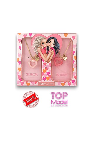 Top Model 2'li Kolye Takı Seti Pembe