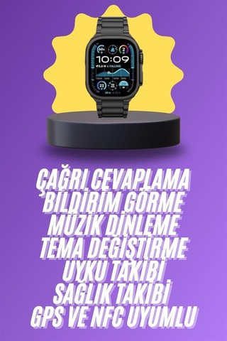 Ultra 3 Kordonlu Amoled Ekran Akıllı Saat Çok Fonksiyonlu Uyku Ve Zindelik Takibi