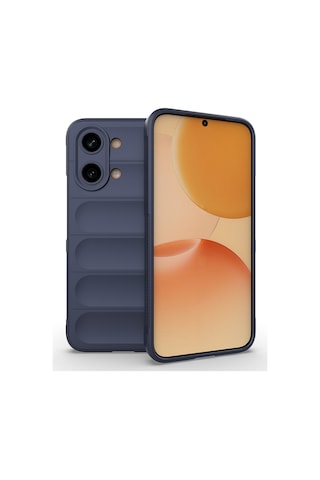 Xiaomi Poco X8 Pro Max Kılıf Esnek Tpu Oyuklu Arka Yüzey Tasarımlı Zore Etnik Silikon Kapak Lacivert