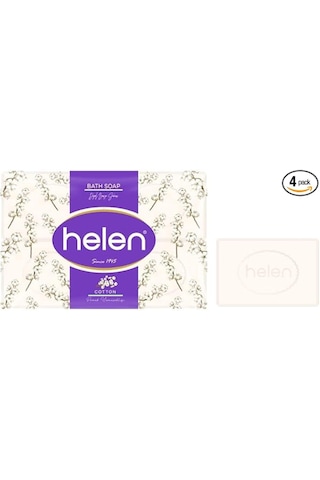 Helen Doğal Banyo Sabunu Pamuk Yumuşaklığı 4x150 Gr Beyaz Sabun