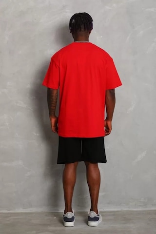 Veraura Lifestyle Unisex Oversize Düz Bisiklet Yaka T-shirt - Kırmızı