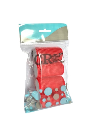 Croc Cb13 Kırmızı Çap:3cm 4lü Mini Paket Bigudi Cırtlı Saç Bigudisi
