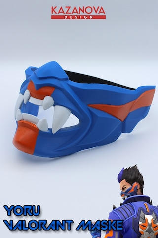 Kazanova Design Yoru Maskesi Giyilebilir Valorant Cosplay Oyuncu Maskesi