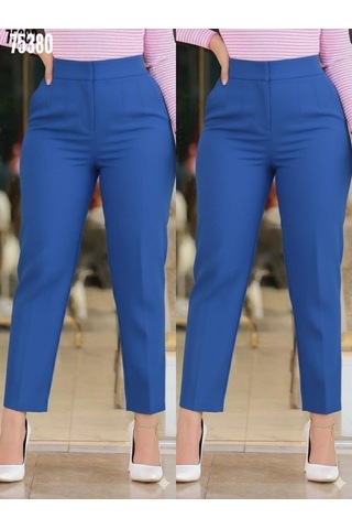 Veraura Lifestyle Kadın Üste Oturan Paçası Bilek Üzerinde Biten Krep Kumaş Pantolon 36 S - 50 5xl Lacivert
