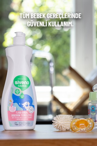 Siveno %100 Doğal Emzik ve Biberon Temizleyicisi Bitkisel Elde Bulaşık Sabunu Nemlendirici Vegan 500 ml