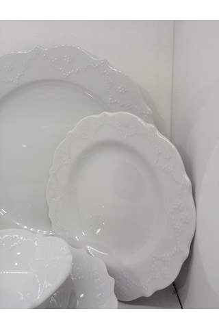 Porland Porselen Queen 24 Parça 6 Kişilik Yemek Takımı Sade