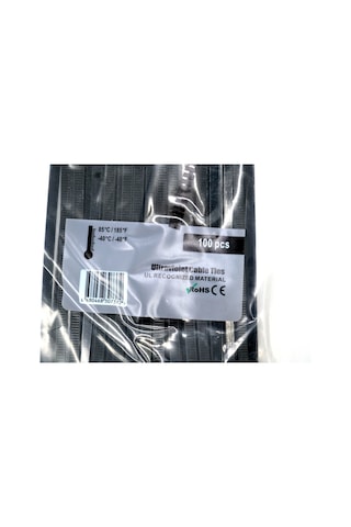 370x4,8 Ultraviyole Dayanıklı Kablo Bağı Siyah 100 Adetli Poşet