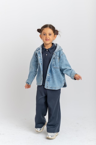 Oliven The Kid Oliventhekid Unisex Kapüşonlu Kot Ceket Mavi Mavi