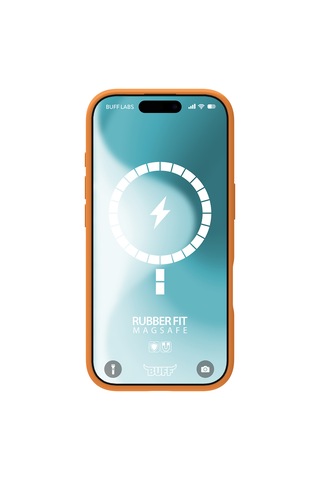 Apple Uyumlu iPhone Buff 16 Magsafe Rubber Fit Silikon Kılıf Orange Sorbet