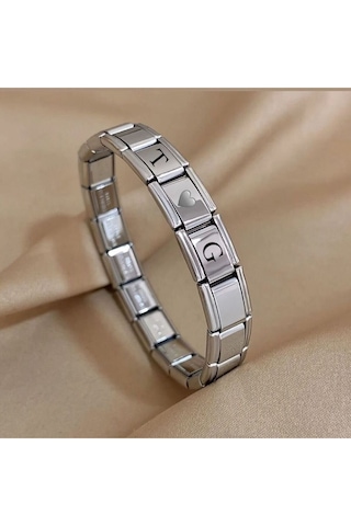 İtalyan Charm Nomi Çelik Bileklik - Kişiye Özel İsim Yazılan - Se