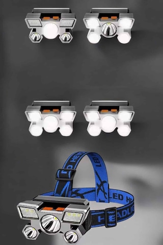 Balıkçı Kafa Lambası Led Işık 4 Farklı Mod Esnek Ayarlanabilir
