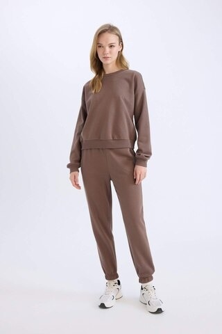 Defacto Regular Fit 2li Takım Kalın Bisiklet Yaka Sweatshirt Esnek Belli Jogger Eşofman Altı D8022axnsbn66 Kahve