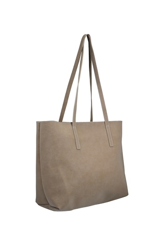 Kadın Büyük Boy Süet El Ve Omuz Çantası - Vizon Vizon